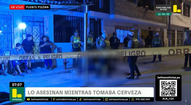 Hombre muere a balazos por sicarios: víctima tomaba cerveza frente a colegio