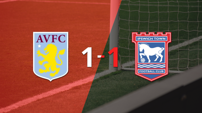 Reparto de puntos en el empate a uno entre Aston Villa e Ipswich Town