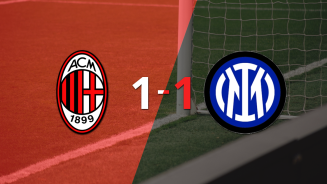 Con un agónico gol, Inter y Milan empataron 1 en el 