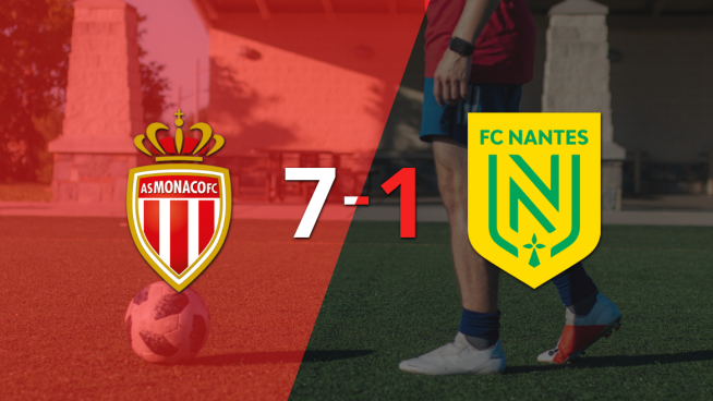 Mónaco dio vuelta el marcador con una goleada 7-1 a Nantes