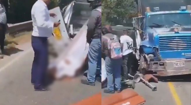 Carro fúnebre choca contra camión y ataúd sale 