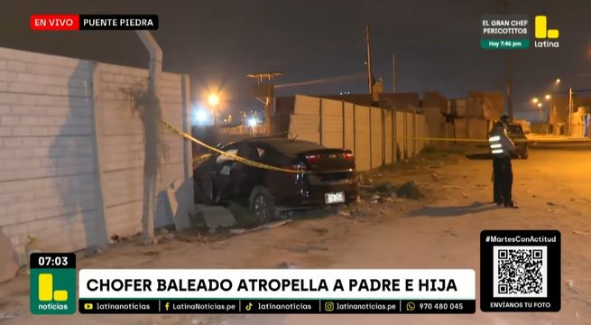 Hombre baleado atropella a papá e hija en Puente Piedra