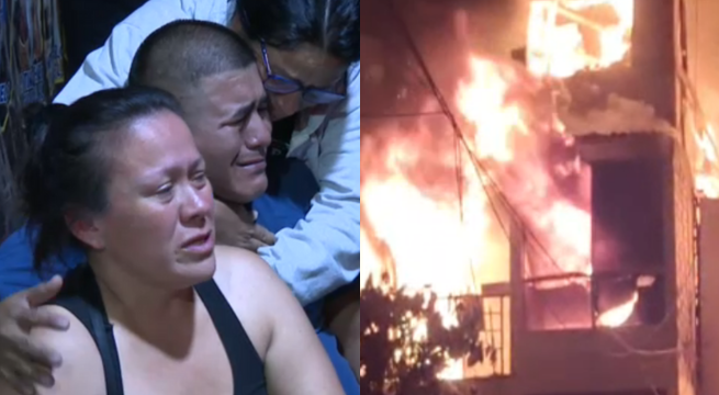 Fuerte incendio arrasó con edificio y dejó 6 familias damnificadas en Comas