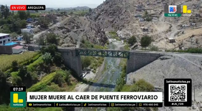 Mujer muere tras caer de puente de 30 metros de altura en Arequipa