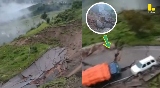 Alerta en Cajamarca: Derrumbe PARTE PISTA tras intensas lluvias