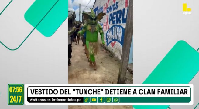 Policía se disfraza del 'Tunche' para capturar a clan familiar durante carnaval