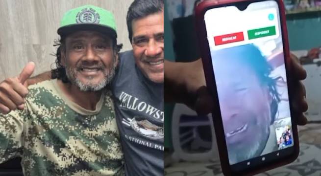 Momento exacto en que pescador desaparecido 95 días en alta mar se comunica con su familia