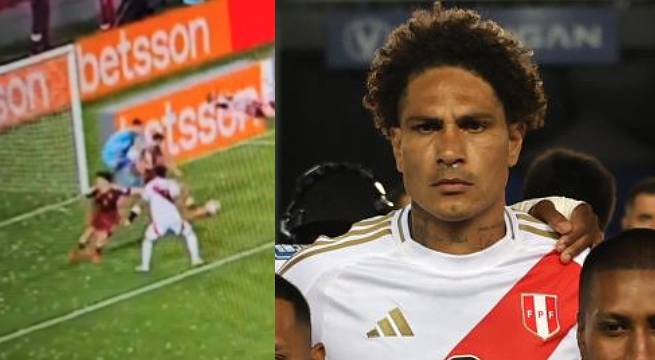 Paolo Guerrero y el jalón en el área que no se repitió en la transmisión del Perú vs Venezuela [VIDEO]