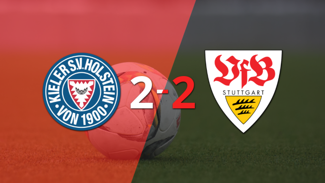 Holstein Kiel empató con Stuttgart y Steven Skrzybski anotó dos goles