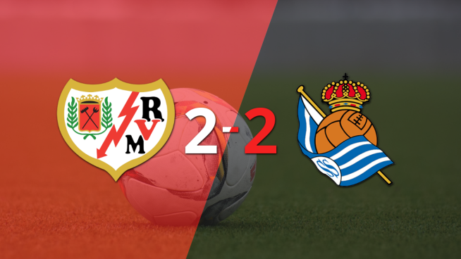 Rayo Vallecano y Real Sociedad sellaron un empate a dos