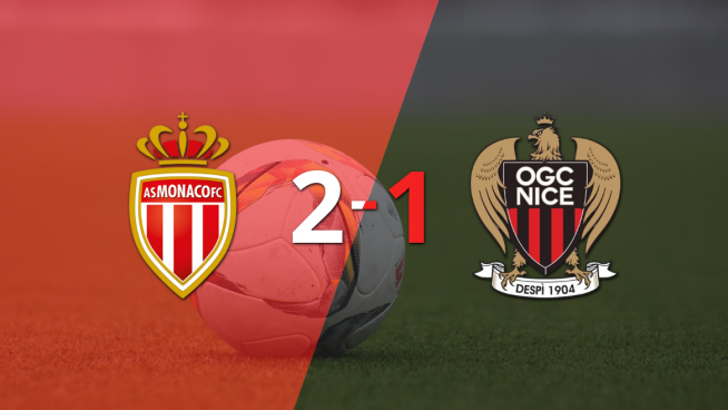 Mónaco da vuelta el marcador y triunfa 2 a 1 sobre Nice