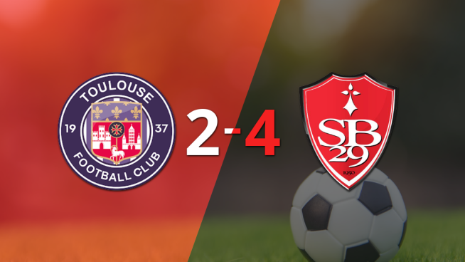 Festín de goles en el triunfo de Stade Brestois por 4 a 2 sobre Toulouse