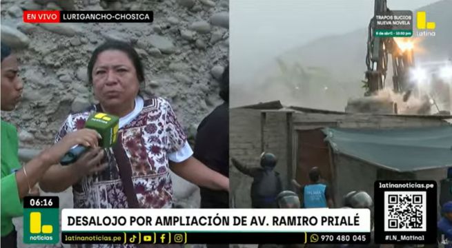 Embarazada denuncia que fue arrastrada durante desalojo por ampliación de av. Ramiro Prialé