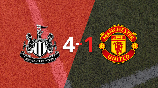 Manchester United cayó ante Newcastle United con dos goles de Harvey Barnes