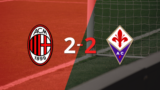 En un emocionante partido, Milan y Fiorentina empataron 2-2