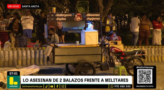 Santa Anita: Vendedor de comida rápida es asesinado delante de militares [VIDEO]