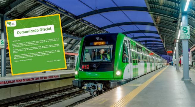 Línea 1 del Metro de Lima anuncia el cierre de tres estaciones este 9 de abril [FOTO]