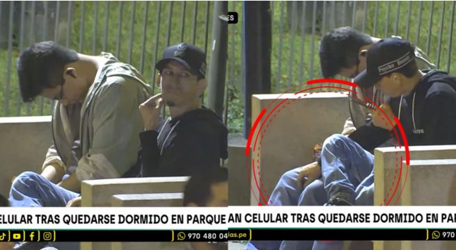Delincuente le roba el celular a joven que se quedó dormido en el parque Kennedy [VIDEO]