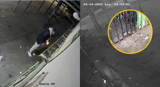 Cámaras de seguridad captan a sujeto lanzar una dinamita en tienda de repuestos [VIDEO]