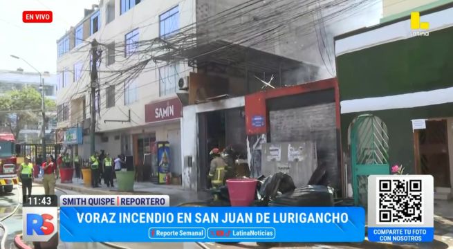 Incendio cerca a estación del Metro de Lima alarma a vecinos de SJL | VIDEO