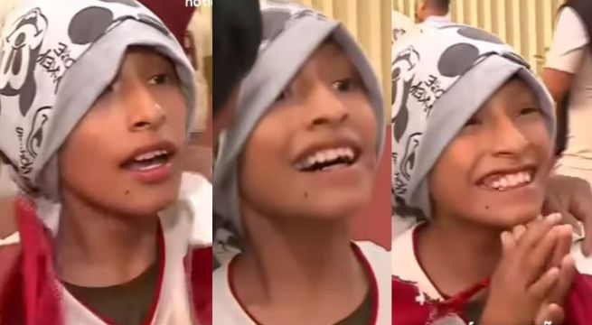 Niño con cáncer conmueve con su reacción al  cumplir su sueño de alentar a Universitario en Monumental