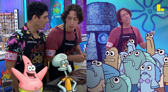 El Gran Chef Famosos: Mateo Garrido Lecca y Jano Baca SE LUCEN con imitación de Patricio y Calamardo de Bob Esponja