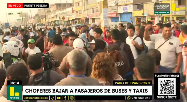 Transportistas y policías protagonizan fuerte altercado durante paro en Puente Piedra