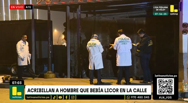 Asesinan a hombre con más de 10 disparos mientras tomaba alcohol en Ate