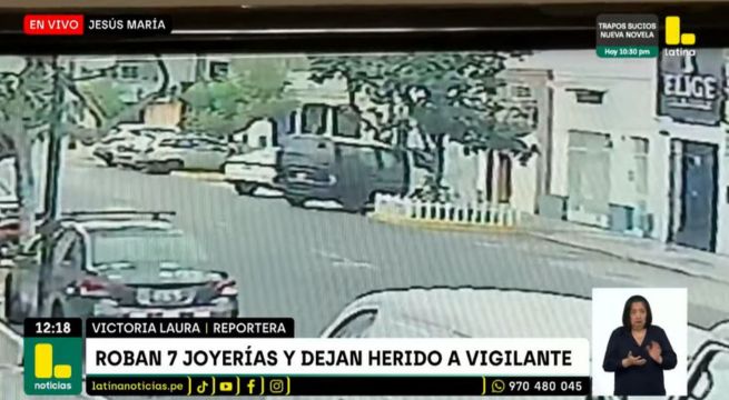 Violento asalto en galería de Jesús María: delincuentes roban 7 joyerías y hieren a vigilante