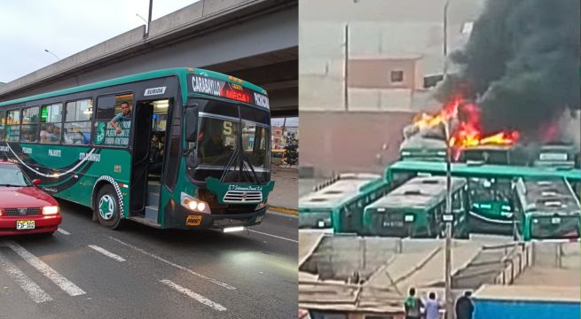 Cuatro buses de la empresa de transporte Salamanca terminan en llamas