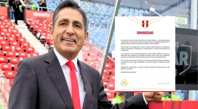 Separan a Winston Reátegui de la Comisión de Árbitros: esto dijo la FPF