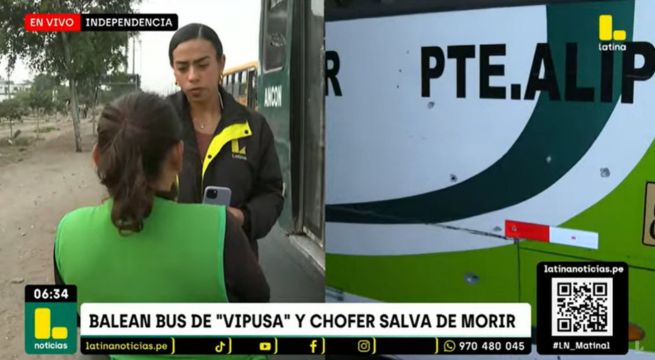 Sicarios disparan más de siete veces contra bus de Empresa Vipusa
