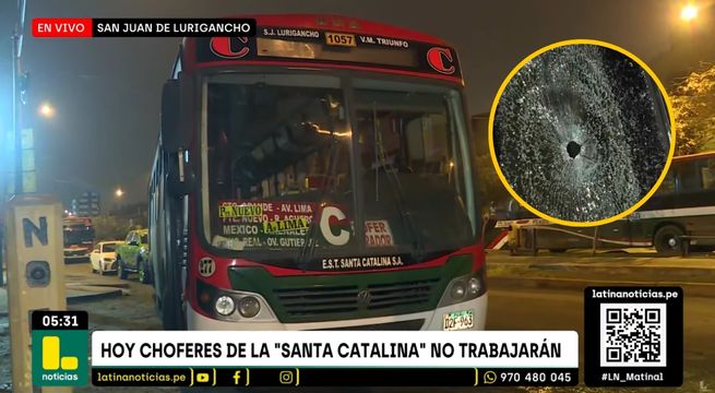 Empresa de transportes 'Santa Catalina' no trabajará hoy por nueva extorsión