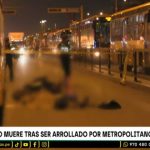 Comas: motociclista muere arrollado por bus del Metropolitano | VIDEO