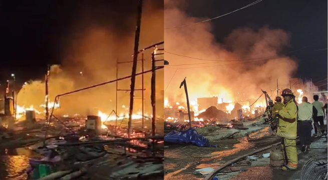 Pisco: Incendio consumió una manzana entera de casas en Alto Molino