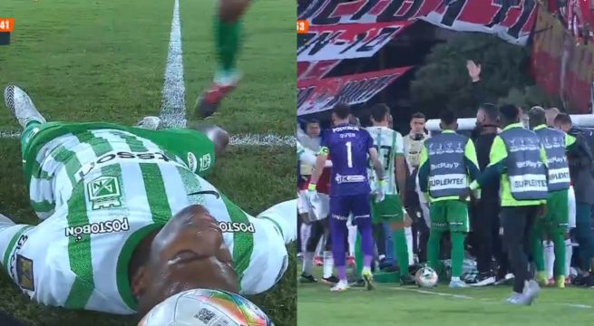 Futbolista de Atlético Nacional se desplomó durante partido con Santa Fe en Colombia | VIDEO