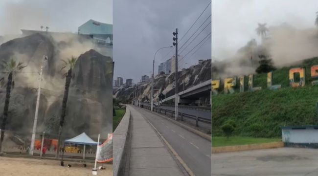 Deslizamientos de piedras en la Costa Verde tras fuerte sismo