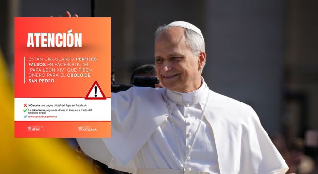 Vaticano denuncia perfiles falsos del papa León XIV que solicitan donaciones por Facebook