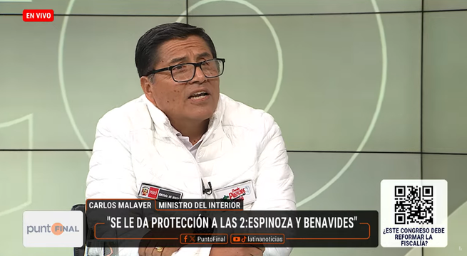 Ministro Malaver defiende a PNP: "Se da protección a Delia Espinoza y Patricia Benavides"