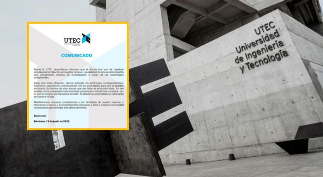 Murió un estudiante dentro del campus de la UTEC: esto informó la universidad