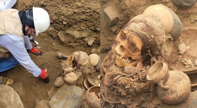 Encuentran una momia de más de mil años de antigüedad mientras instalaban gas Cálidda en Puente Piedra