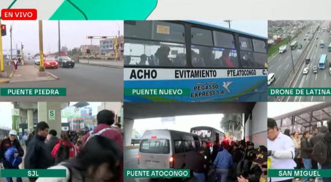 Paro de transportistas EN VIVO:  así se desarrolla la paralización en diversos puntos de Lima