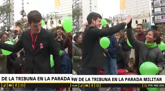 Periodista alemán sorprendió a todos al bailar música de la selva en la Parada Militar | VIDEO