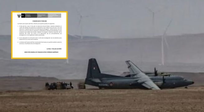 Marina de Guerra del Perú se pronuncia sobre aeronave que se despistó en Ica