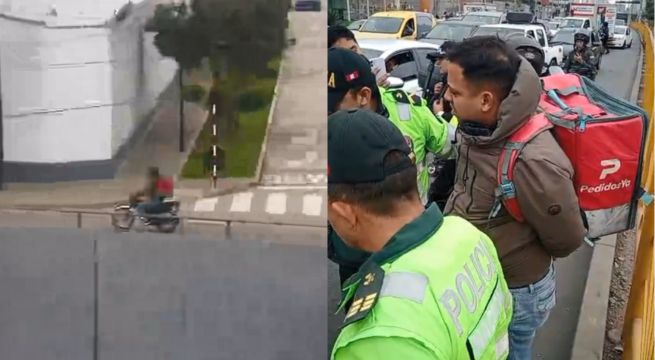 San Isidro: Falso repartidor fue capturado por serenazgo tras robar celular | VIDEO