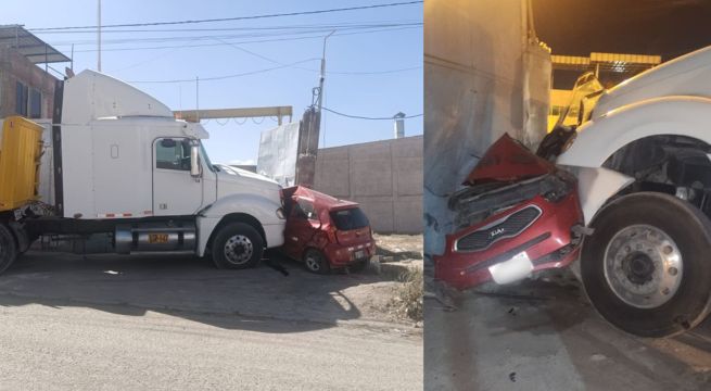 Hombre es aplastado por tráiler que perdió el control: pared cayó sobre él tras impacto | VIDEO