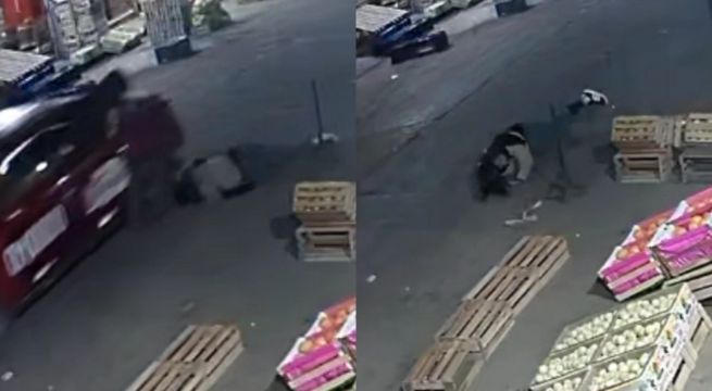Falso taxista y pasajeros arrastraron a comerciante para robarle 9 mil soles | VIDEO