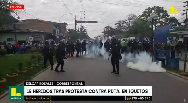 Protestas contra Dina Boluarte en Iquitos dejaron 15 heridos | VIDEO