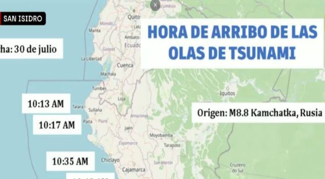 Alerta de tsunami: a qué hora llegará tren de olas a puertos del Perú