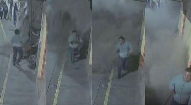 Huánuco: casa de adobe colapsa y propietario se salva de milagro | VIDEO